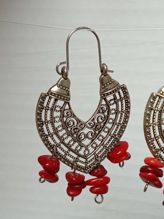 Pendientes Filigrana y Coral