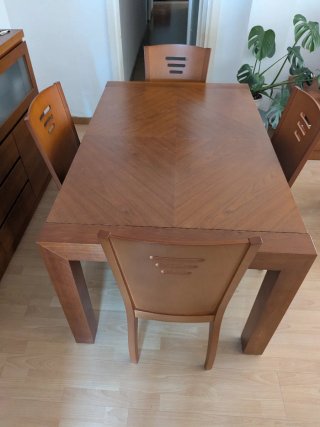 Mesa comedor madera extensible grande