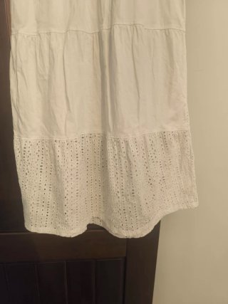 Vestido blanco perforado mujer talla única