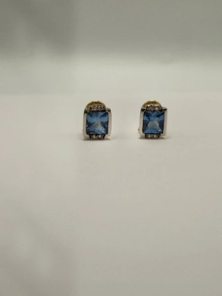 Pendientes de oro 18kt con aguamarina.
