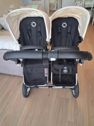 Bugaboo Donkey Chasis Negro Capotas Marfil