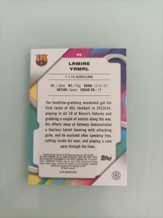 Lamine Yamal Topps Finest 99 UCL 2025