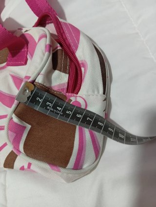 Neceser estampado rosa y marrón