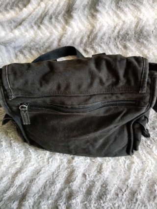 Bolso Lona Negro Multibolsillos