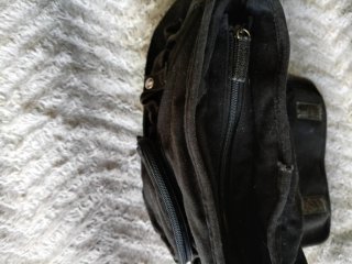 Bolso Lona Negro Multibolsillos
