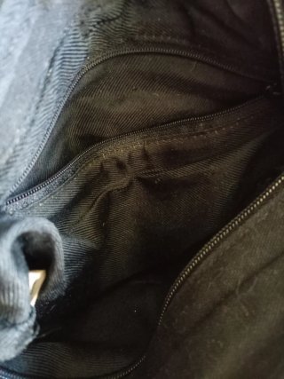 Bolso Lona Negro Multibolsillos