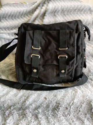 Bolso Lona Negro Multibolsillos