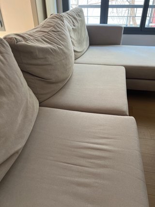 Sofá modular beige de tela