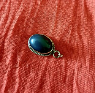 Colgante Plata Ovalado Azul