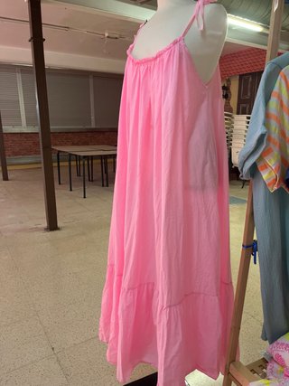 Vestido largo rosa tirantes