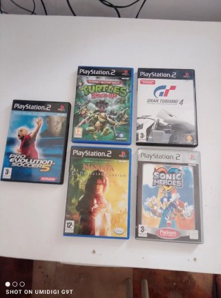 Consola PS2 Plata + 5 Juegos + Mando