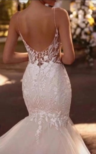 Elegante vestido de novia sirena