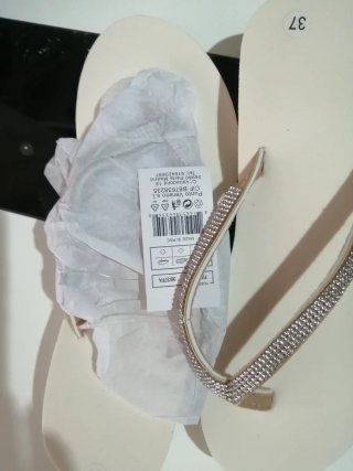 Chanclas cuña plateadas talla 37