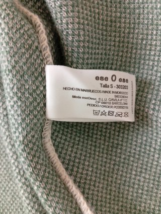 Chaqueta de lana beige y verde
