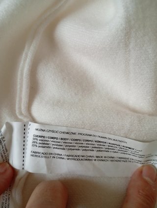 Chaqueta de lana beige y verde