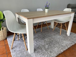 Mesa Comedor + 4 Sillas Estilo Noruego
