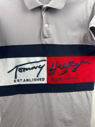 Polo Tommy Hilfiger Gris Colorblock