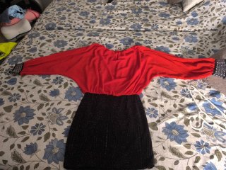 Vestido fiesta/eventos negro y rojo