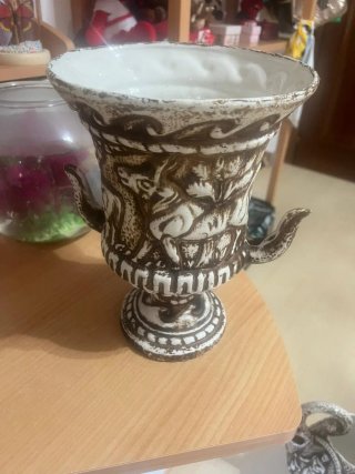 Vaso vintage ceramica decorato
