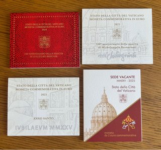 Lotto 4 Monete 2 Euro Vaticano 2024/2025