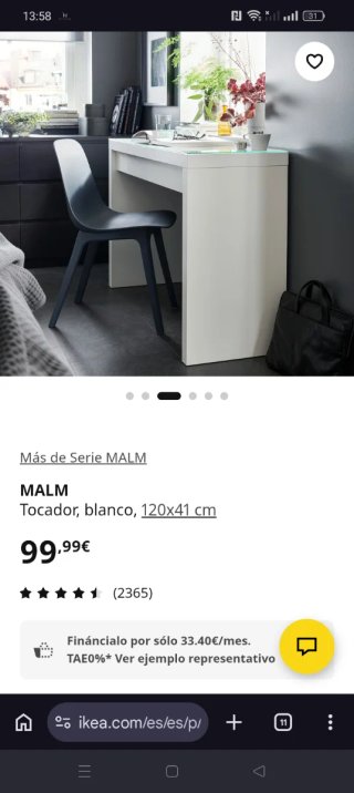 Tocador Ikea Blanco y Cristal