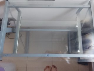 Mesa escritorio cristal y metal