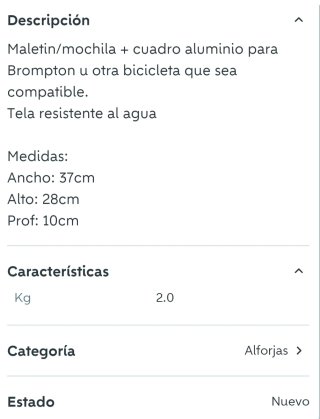 Bolso Maletín  Brompton + Estructura Aluminio