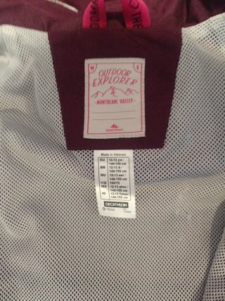 Chubasquero niña Quechua Talla 12-13 años