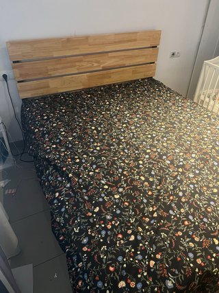 Estructura Cama Metal y Cabecero Madera