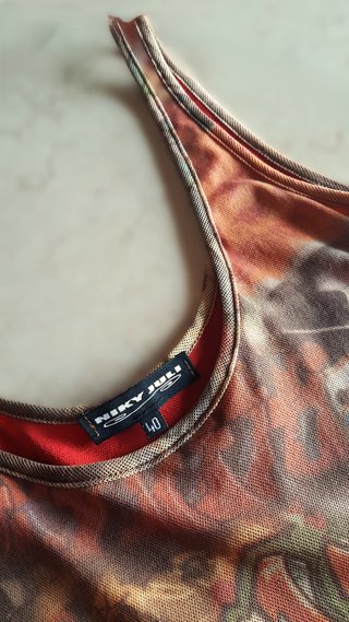 Maxi dress Y2K stampa graffiti taglia S