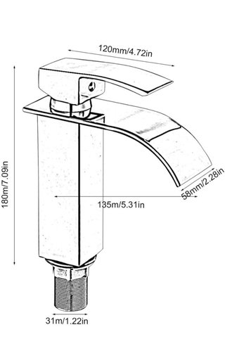 Grifo lavabo cascada dorado