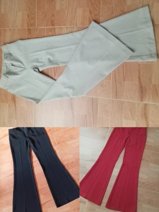 Lote 3 pantalones de vestir acampanados Tallas S