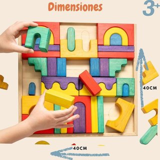 Bloques madera Montessori 40x40 cm NUEVO