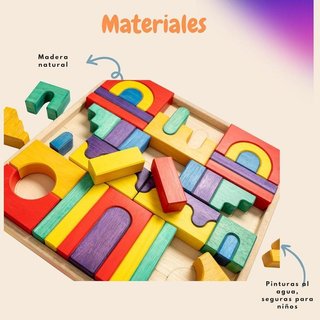 Bloques madera Montessori 40x40 cm NUEVO