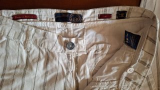 Pantalone uomo MORO bianco a righe grigie taglia L