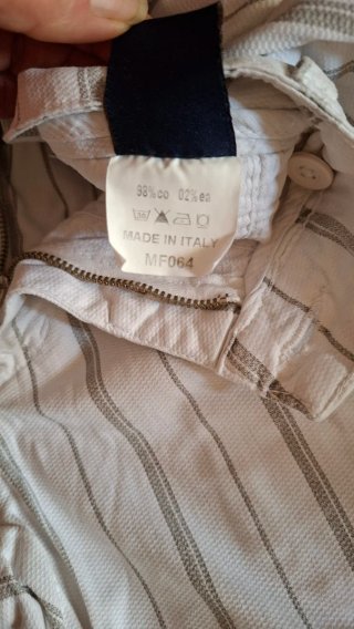 Pantalone uomo MORO bianco a righe grigie taglia L
