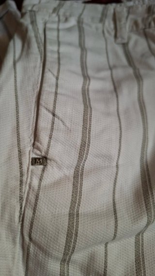 Pantalone uomo MORO bianco a righe grigie taglia L
