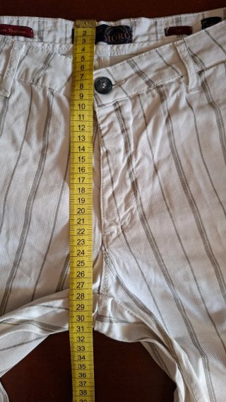Pantalone uomo MORO bianco a righe grigie taglia L