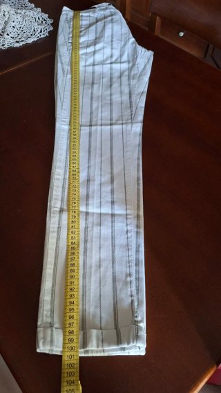 Pantalone uomo MORO bianco a righe grigie taglia L