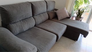 Sofá Chaise Longue Gris con Arcón