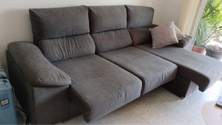Sofá Chaise Longue Gris con Arcón