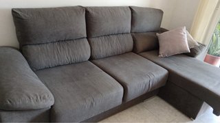 Sofá Chaise Longue Gris con Arcón