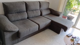 Sofá Chaise Longue Gris con Arcón