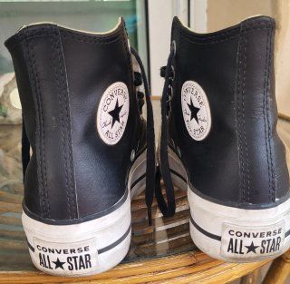 Converse Piel Negra Talla 35 Poco Uso