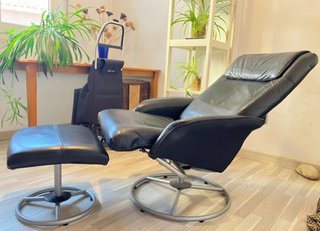 Sillón IKEA MALUNG giratorio + reposapiés