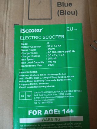 Patinete Eléctrico iScooter i9 Motor 350W