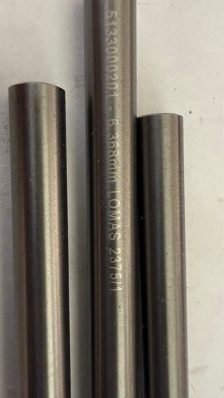 Lote 3 brocas metal duro Ø6,368 largo 140 mm