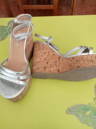Sandalias Paz Rodriguez Talla 40 Plateadas
