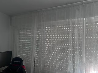 4 cortinas blancas con soporte