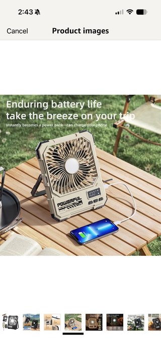 Ventilatore da Campeggio Ricaricabile 20000mAh, Ventilatore